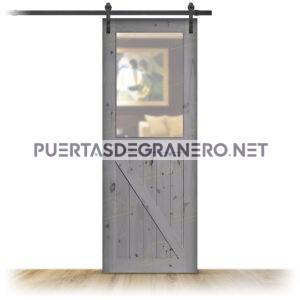 Puerta de Granero Gr001-V1 Madera de Pino Ceniza